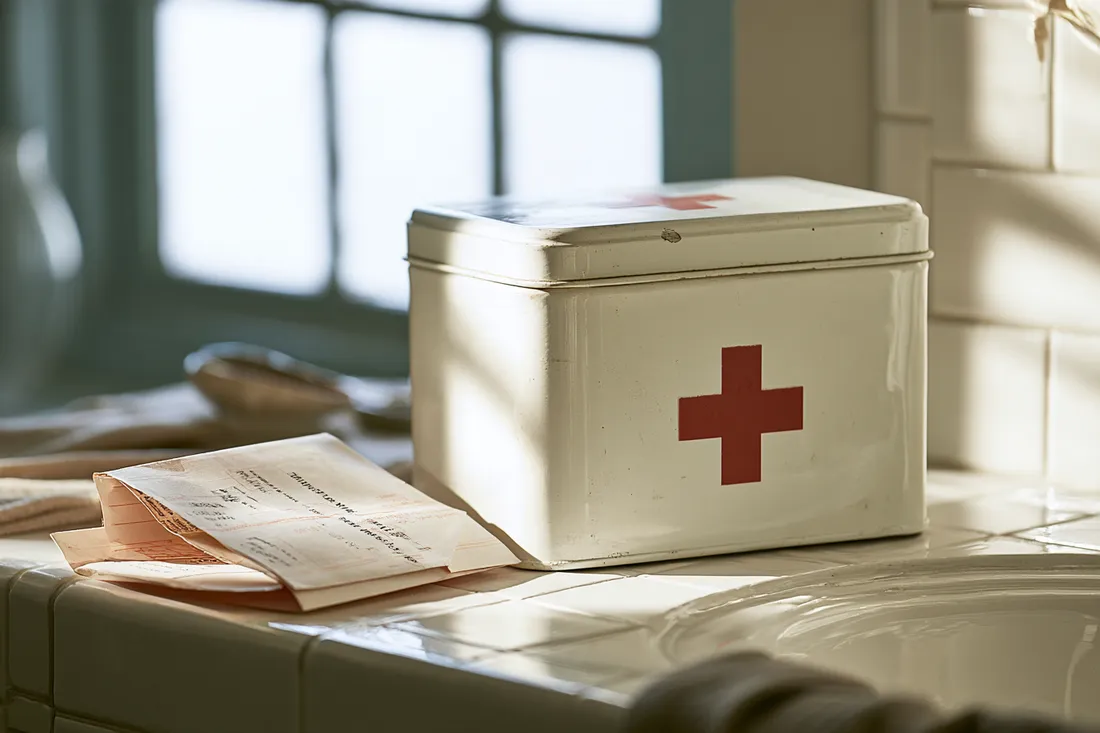 First aid kit and medical bill representing a larger emergency expense