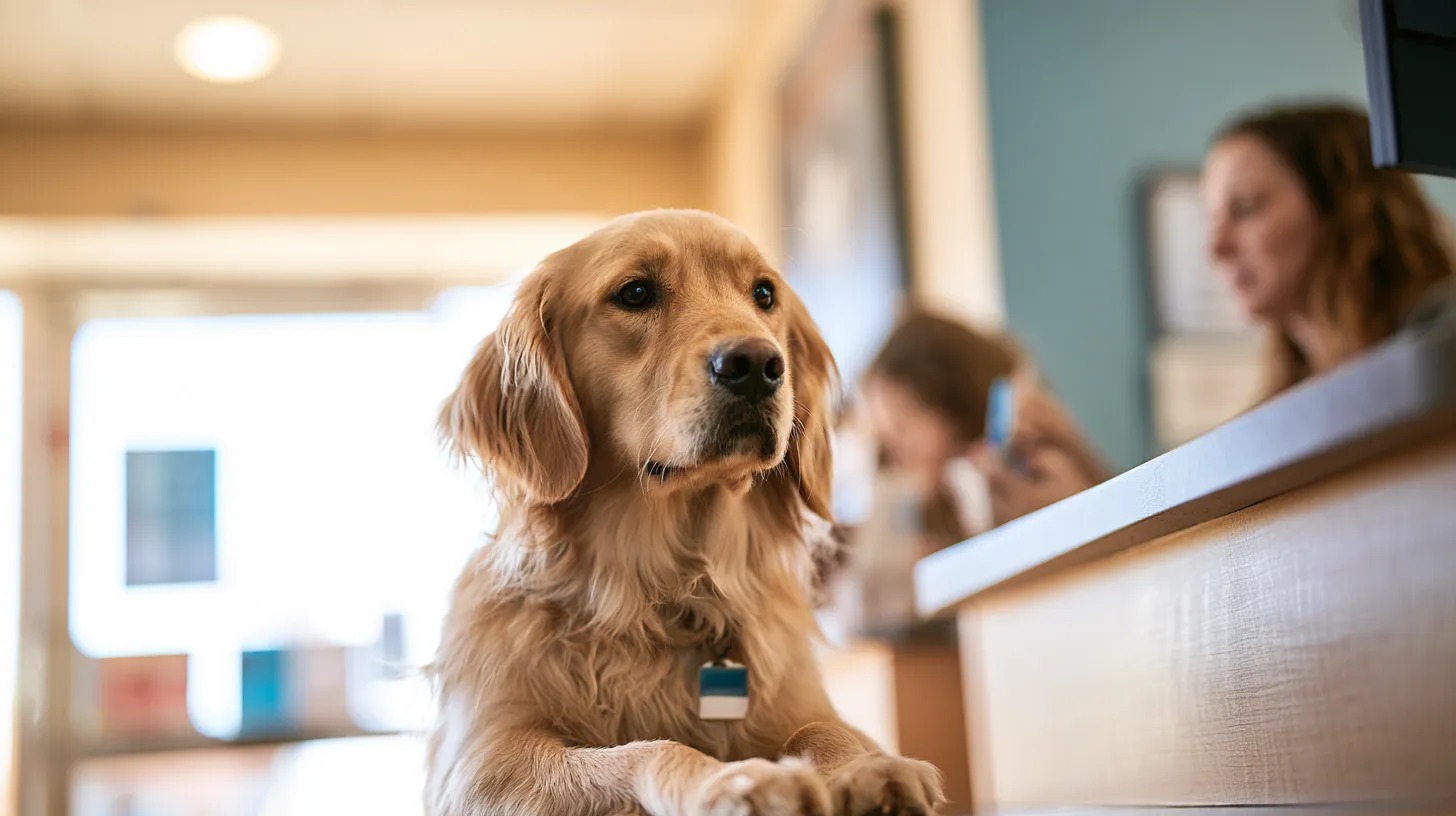 Veterinarian discussing treatment costs and financing with a pet owner
